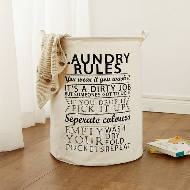 Laundry Rules Laundry Basket with Clothes
