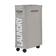 Light Grey Slim Laundry Bag with Wheels