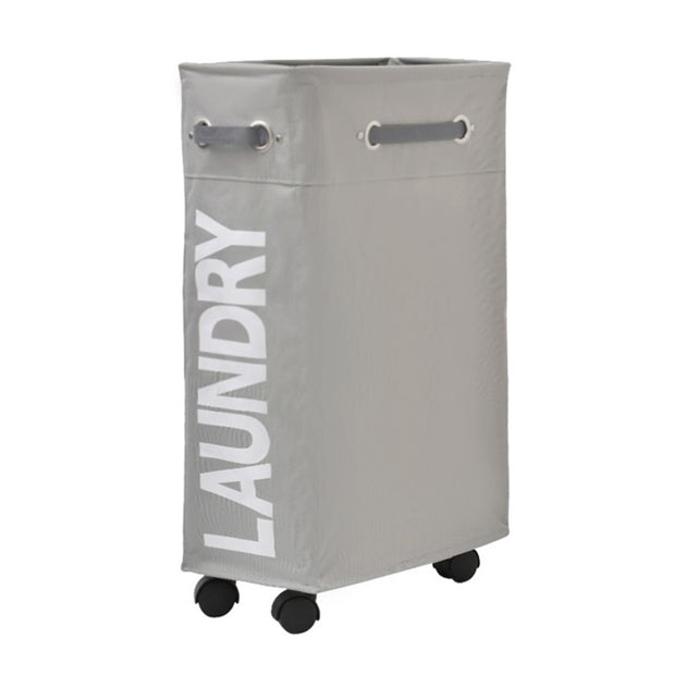 Light Grey Slim Laundry Bag with Wheels