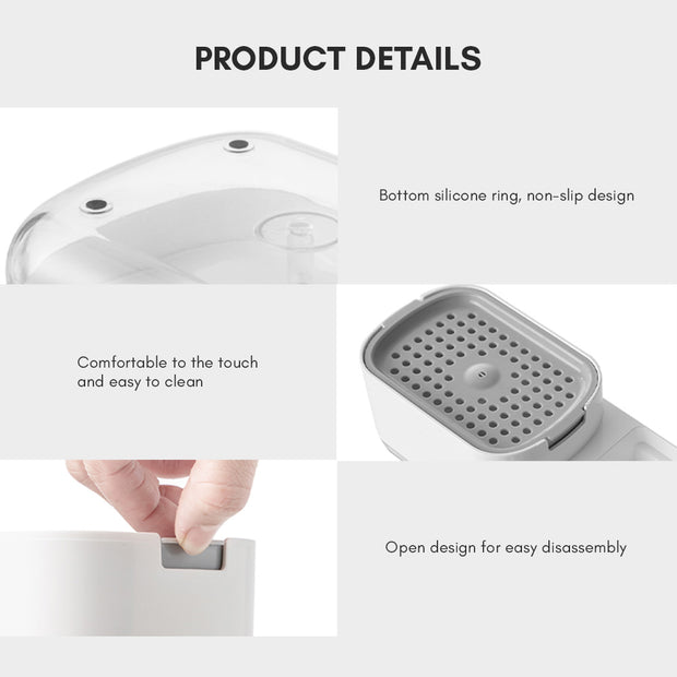 Sponge Soap Dispenser with Side Holder - White
