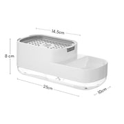 Sponge Soap Dispenser with Side Holder - White