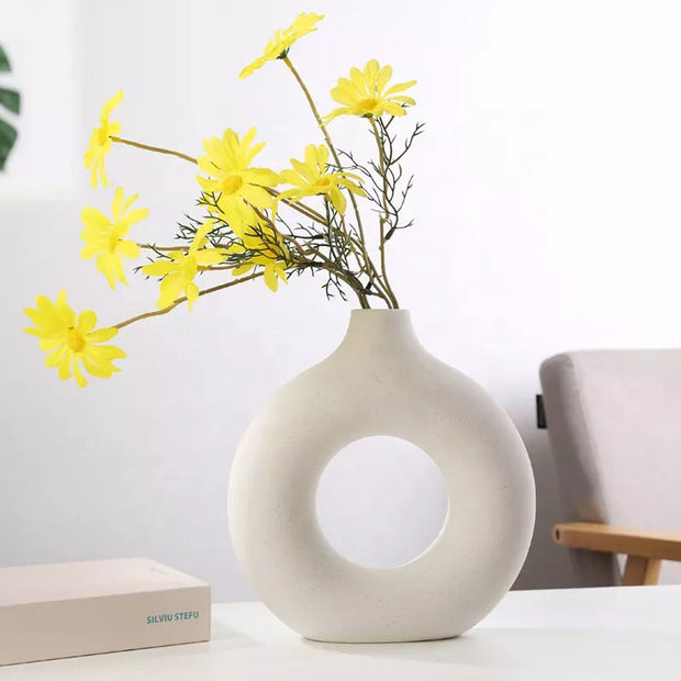White Ceramic Vase - Medium