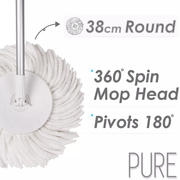 White Magic Pure Spin Mop Set (2 Mop head + Handle + Bucket)