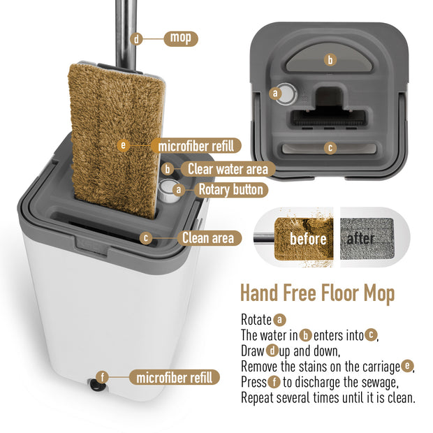 Mop X Flat Floor Mop and Bucket Set