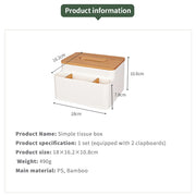 Tissue Box Organizer with Bamboo Lid
