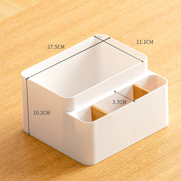 Tissue Box Organizer with Bamboo Lid