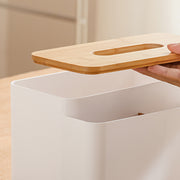 Multifunctional Tissue Box with Bamboo Lid