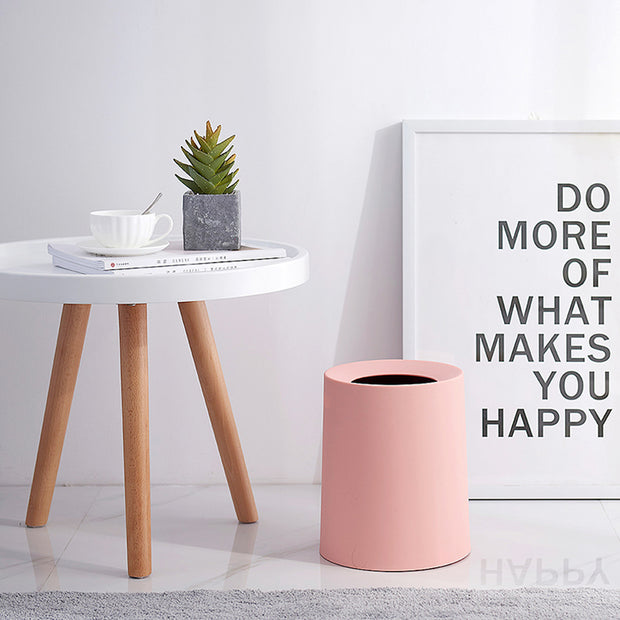 Pink Matte Thrash Bin, 8 Litres Beside Coffee Table