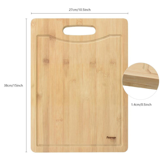 Rectangle Bamboo Cutting Board with Handle, Medium - 38*27cm
