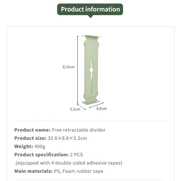 Adjustable Drawer Divider - White (Set of 2)