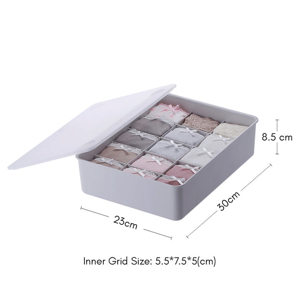 Stackable 15 Grids Box Organizer - Grey