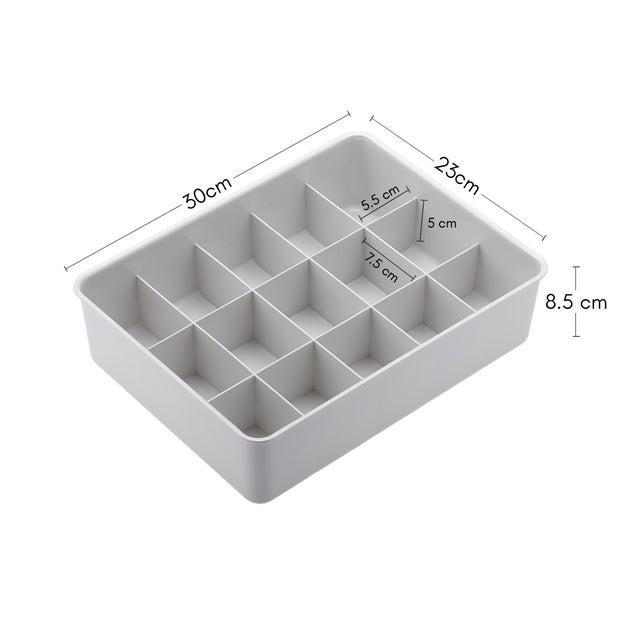 Stackable 15 Grids Box Organizer - Grey