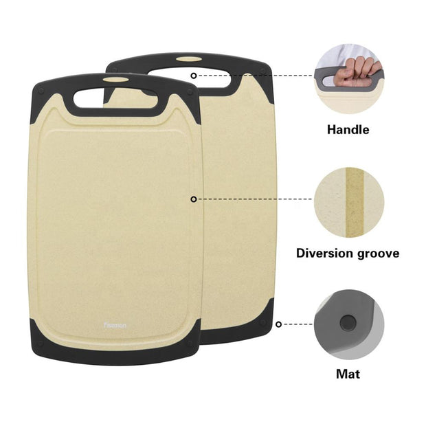 Rectangle Plastic Cutting Board with Handle - Wheat, 40*24cm