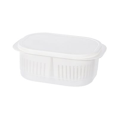 Food Container with Drainer - White