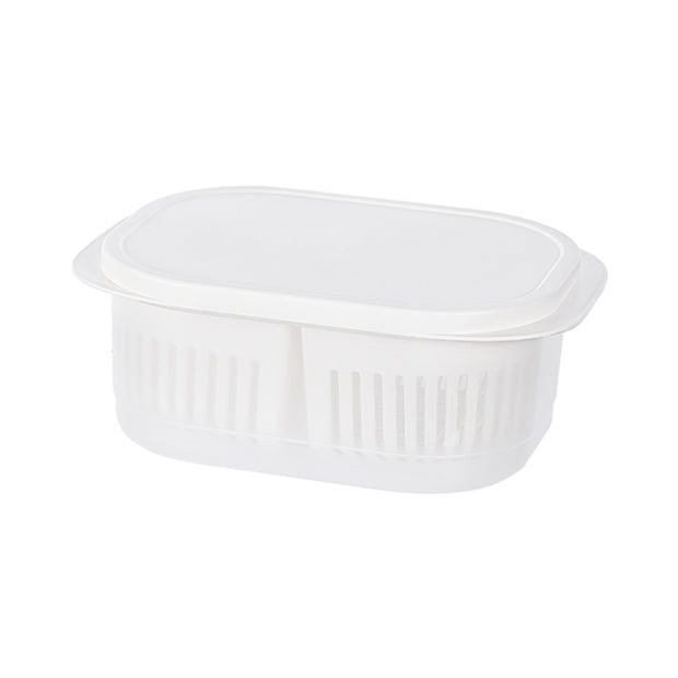 Food Container with Drainer - White