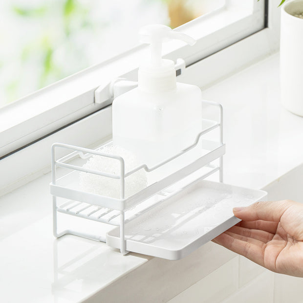 White Sponge Soap Sink Organizer