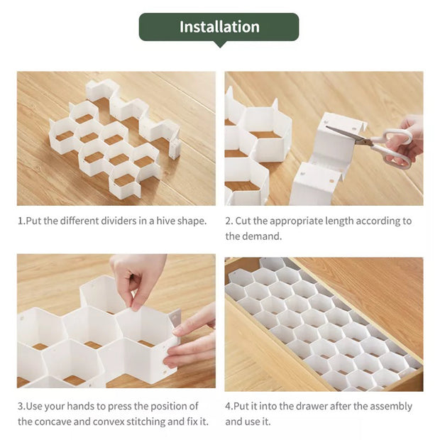 Honeycomb Drawer Divider - White