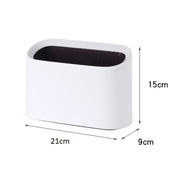 White Mini Table Top Waste Bin Size