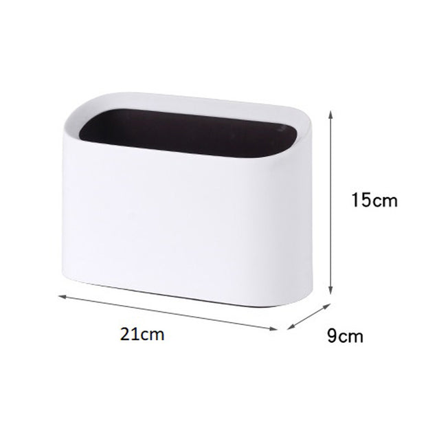 White Mini Table Top Waste Bin Size