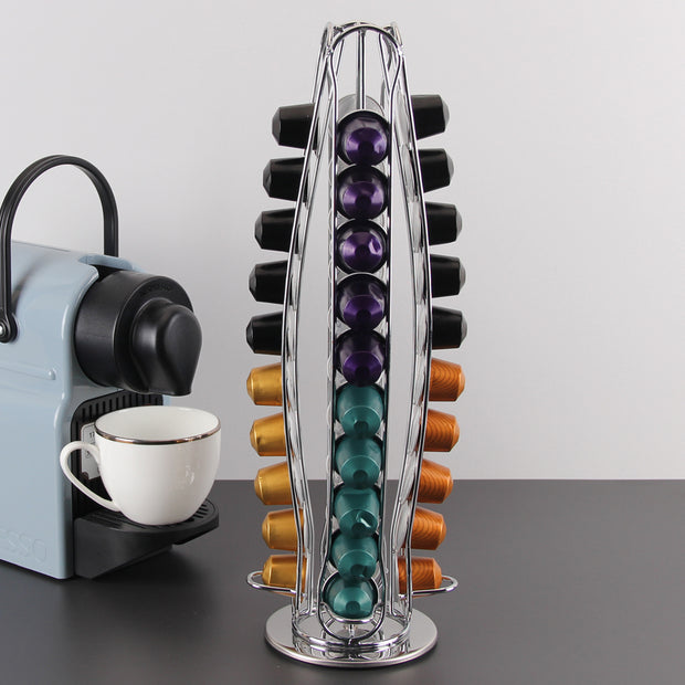 Nespresso capsule holder 360 Degree Revolving, Compatible with  Nespresso Vertuo pods, With Central Additional Pods Storage (Carousel-24+  Pods) : Home & Kitchen